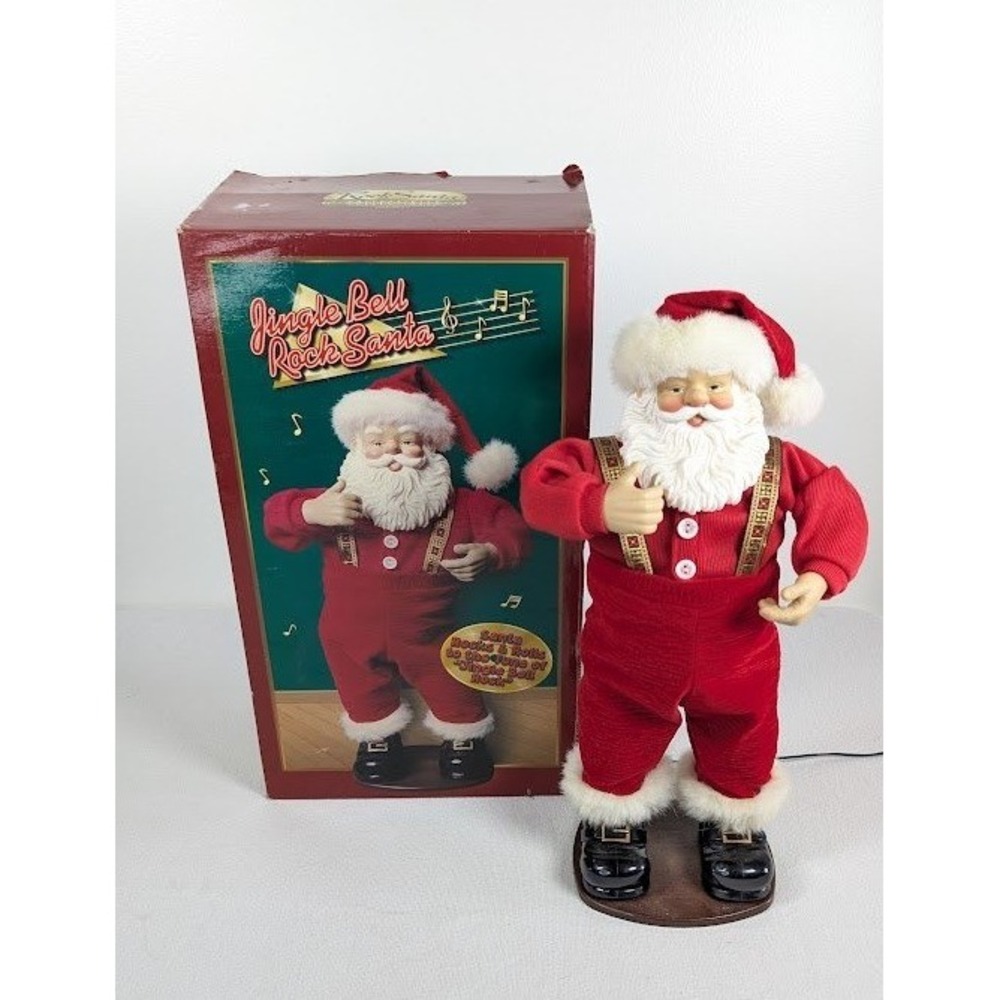Jingle Bell Rock Santa Claus 16" Sings Dances Musical Animated 1st Edition WORKS